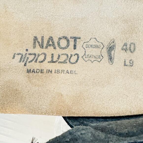 Naot Sandals Womens 9 Blue Leather Fiona Wedge Slingback T Strap Adjustable Cork - Picture 9 of 10